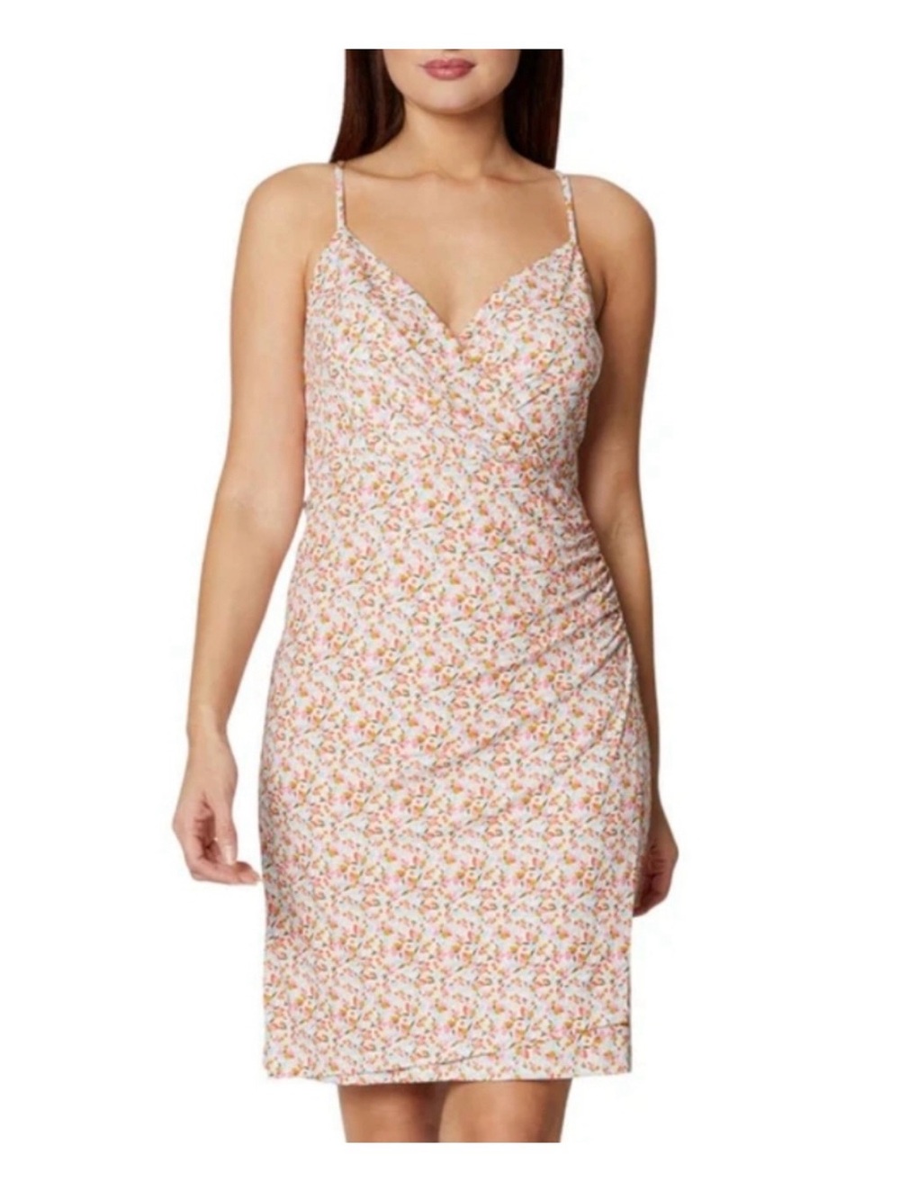 BCBGeneration Pink Floral Midi Dress